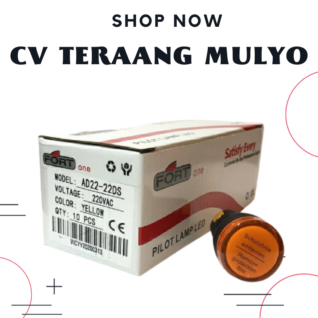 Lampu pilot Lampu Panel kuning FORT