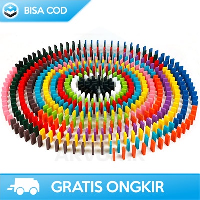 BALOK DOMINIO 120PCS ORIGINAL ROXPORT MULTI COLOR MAINAN EDUKASI MURAH