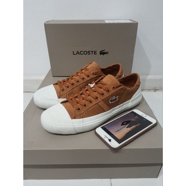 Sepatu Lacoste Sideline 0120 3 CMA Brown Off White Original New