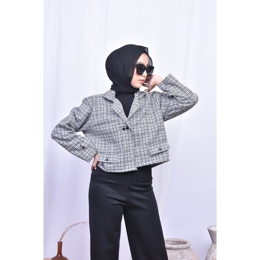 CROP BLAZER TWEED FASSY BLAZER