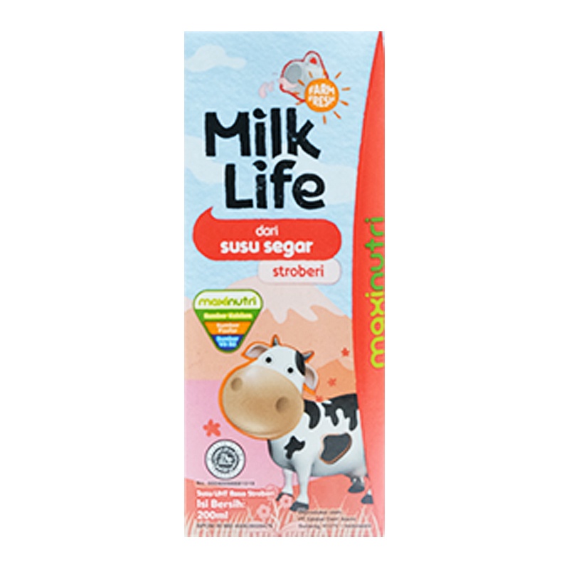 

Milk Life Susu UHT Stroberi 200 ml