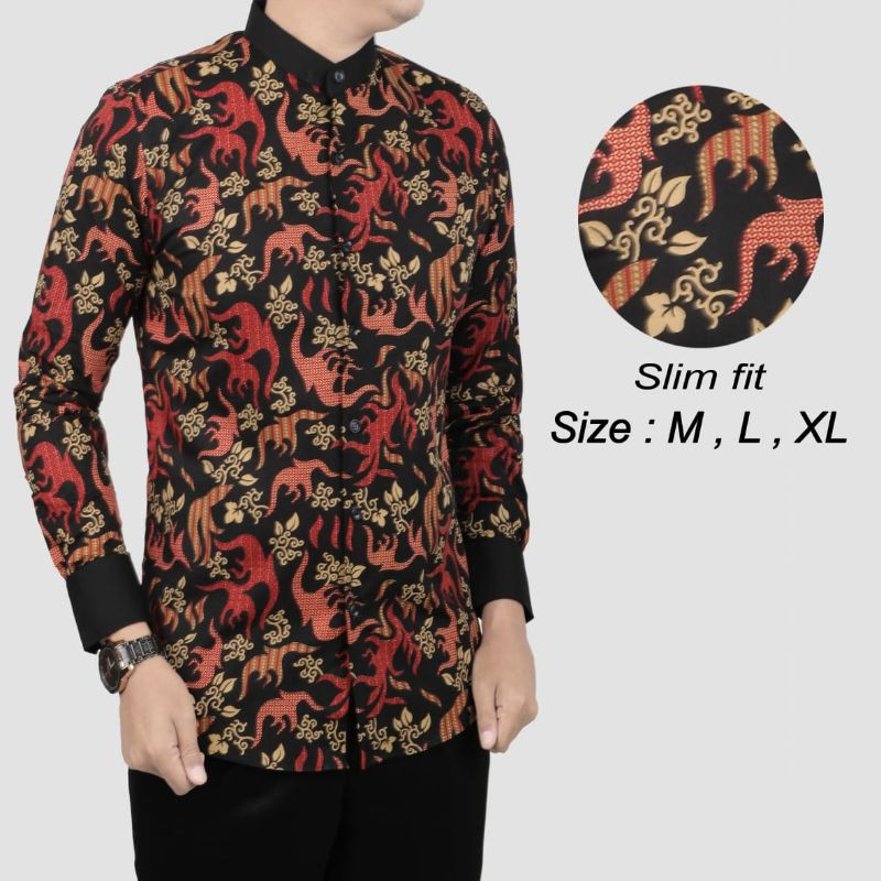 BAJU KEMEJA BATIK SLIM FIT LENGAN PANJANG COLIN DION CD 07