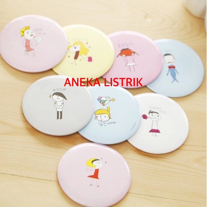 CERMIN BULAT CERMIN RIAS CERMIN MAKE UP CERMIN KECIL CERMIN HIAS CERMIN MINI MIRROR KACA-1