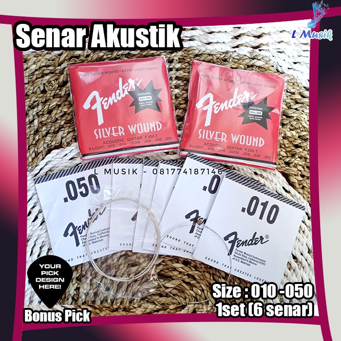 SENAR GITAR AKUSTIK SILVER WOUND(LOKAL PREMIUM) - FENDER ORIGINAL SILVER WOUND ACOUSTIC GUITAR STRINGS