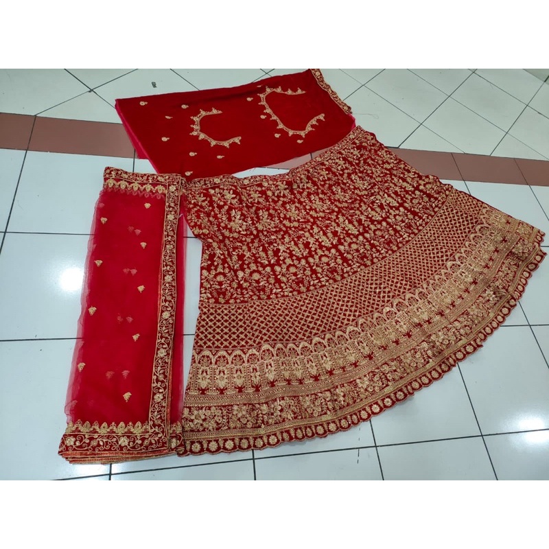 lehenga Bludru premium / baju pengantin india / baju india mewah murah