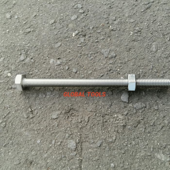 Baut mur stainless m10 x 150 baut stainless panjang sus 304 baut 17 FT