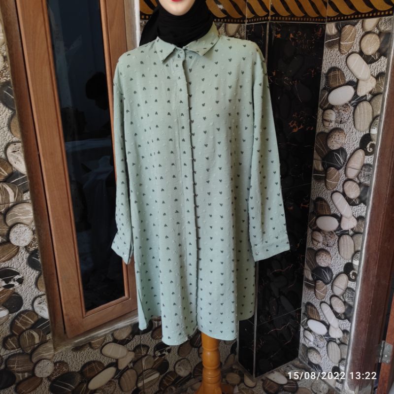 Tunik Crinkle Twotone LD 100cm dan LD110cm