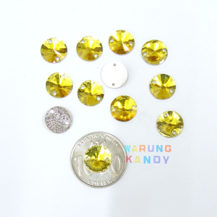 Diamon Resin Krucut 12mm Kuning PAK 200pc