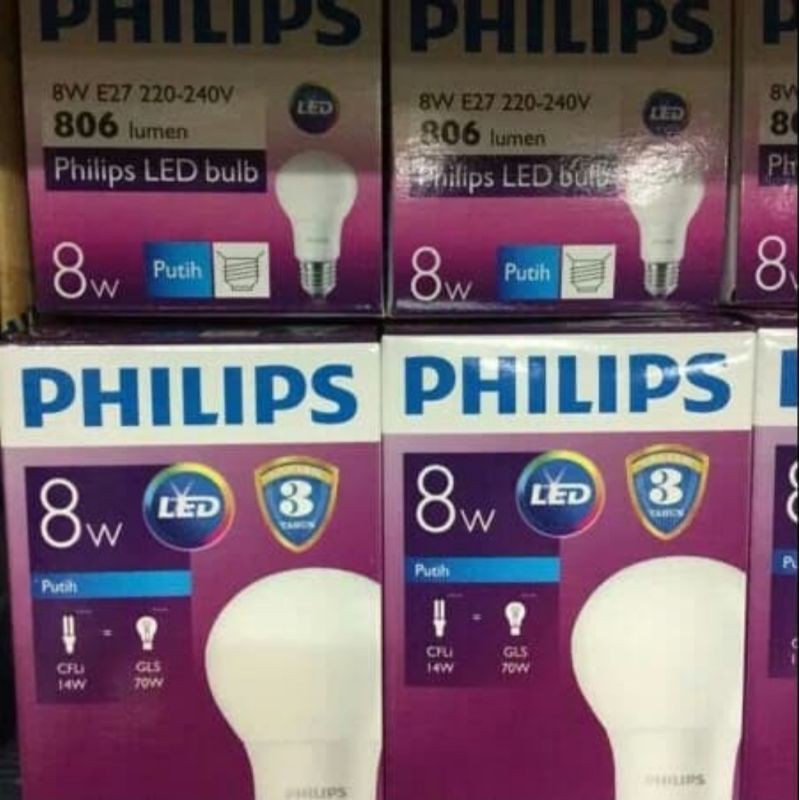 Lampu LED Philips 8W/ 8Watt LED BULB 806 Lumen Asli PHILIPS