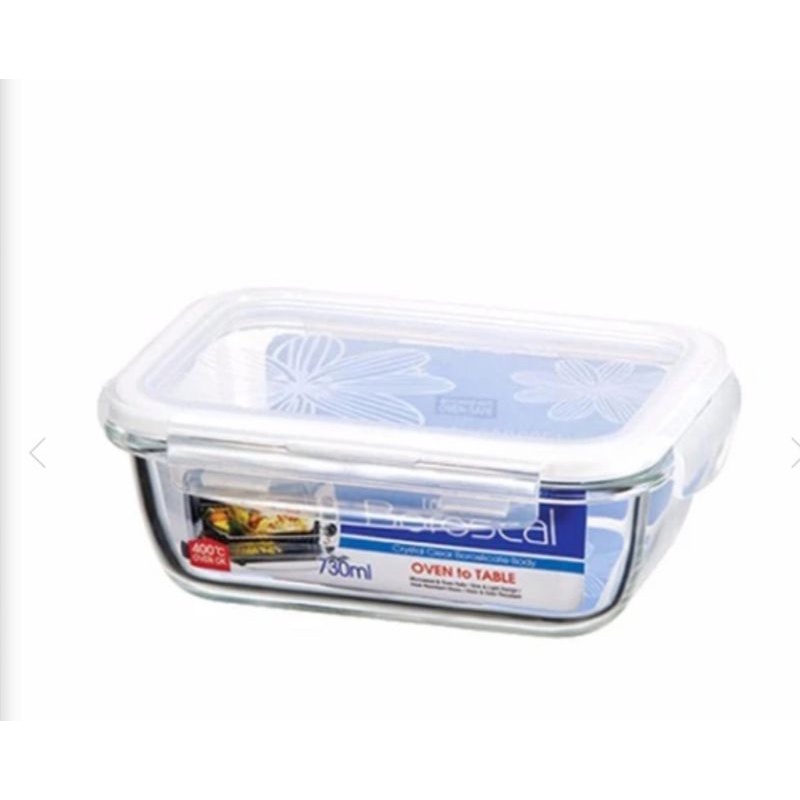 LLG430 - Lock&amp;lock  Rectangular Glass Container 735ML/Tempat Makan Kotak Bahan Glass 735ML