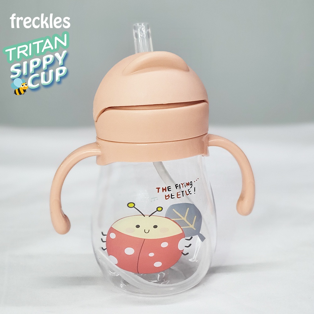 Freckles Water Bottle Tritan Sippy Cup Ladybug Pink Botol Minum Anak 210ml