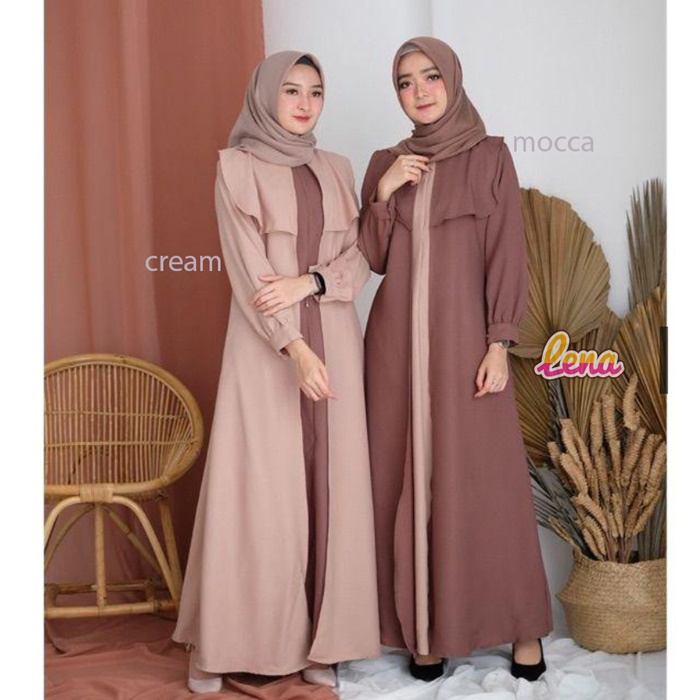 Lena Vania Baju Gamis Muslim 165 Marwah Javina Maxi Model Terbaru Moscrepe Fashion Remaja Kekinian