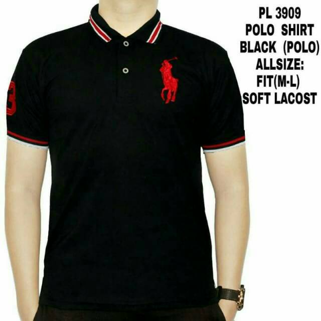Kaos Kerah Polo Shirt Polos Pria KAOS KERAH POLO LACOST HITAM POLOS POLOSAN