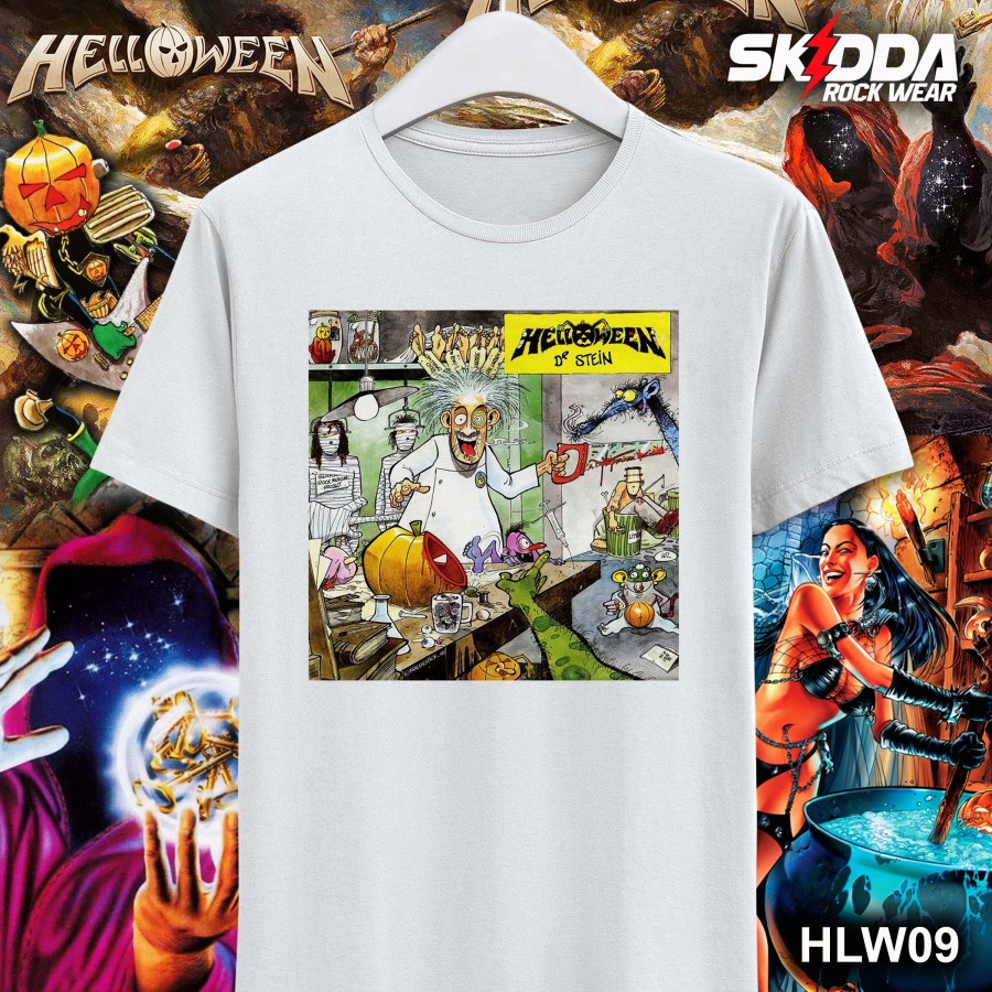 T Shirt Kaos Band Rock HELLOWEEN – Dr. Stein - Premium White NSA