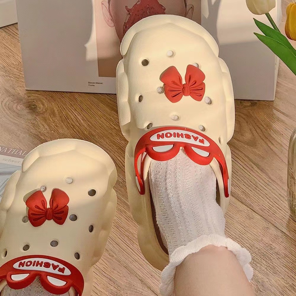 【New】FRS Home Penggunaan di rumah musim panas gadis jantung lubang sepatu non-slip kamar mandi memak