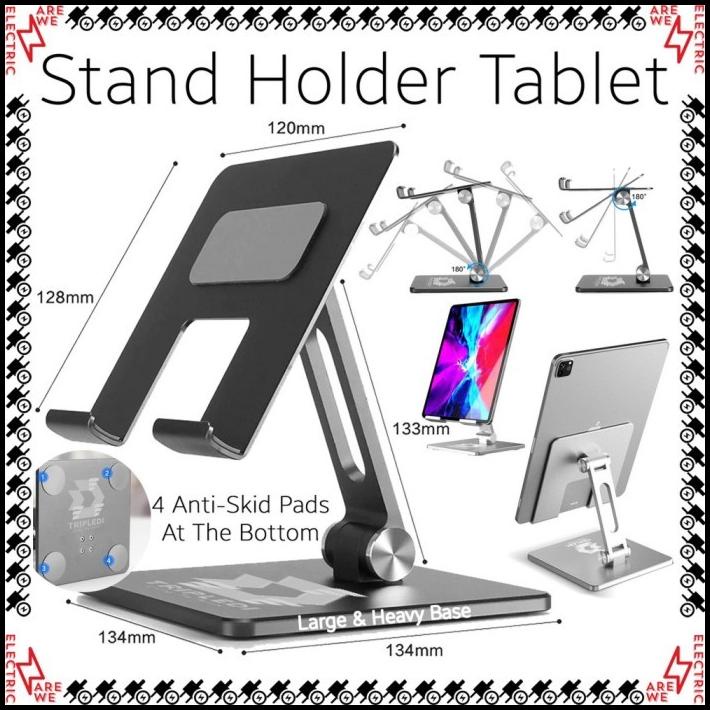 Holder Stand Aluminium Desktop Pos Meja Kasir Hp Tablet Ipad Tripledi