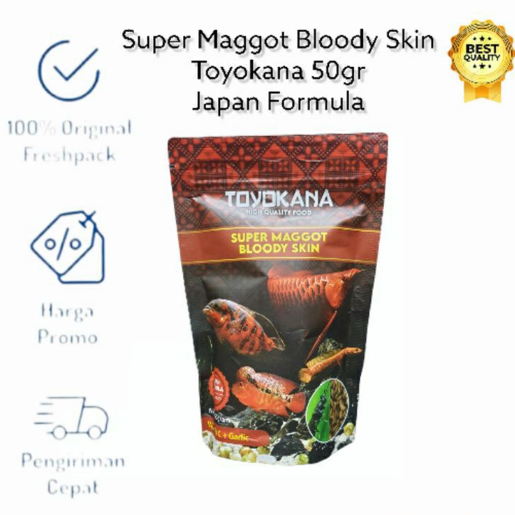 Super Maggot Bloodt Skin Toyokana 50 Gr Maggot kering BSF Pakan Ikan Predator
