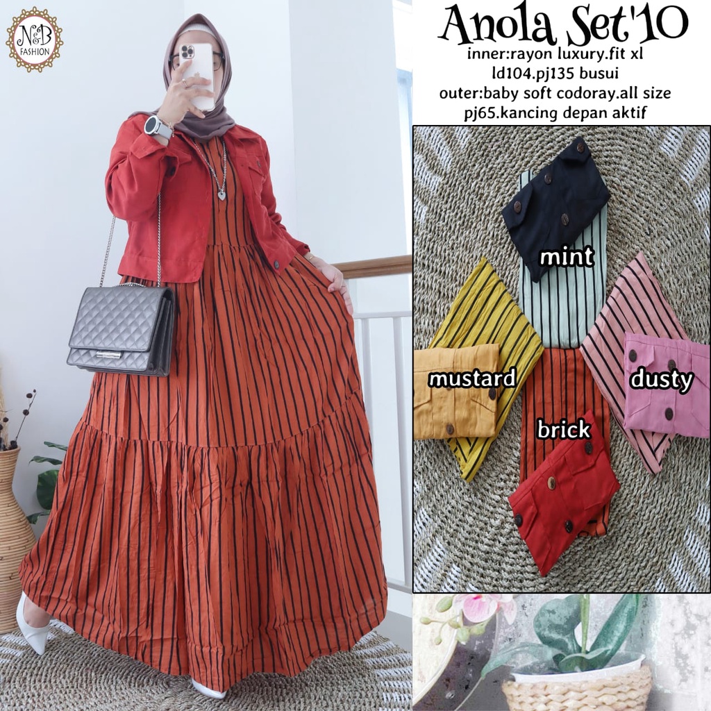 Anola Set 10 By N&B Gamis Set Lepasan