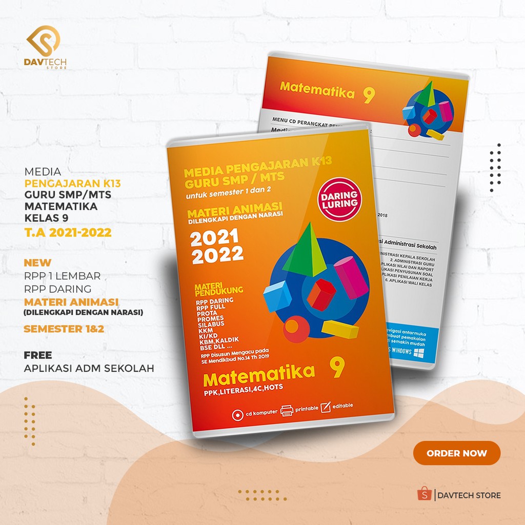 Cd Rpp media ajar daring matematika kelas 9 SMP/MTS ajaran baru