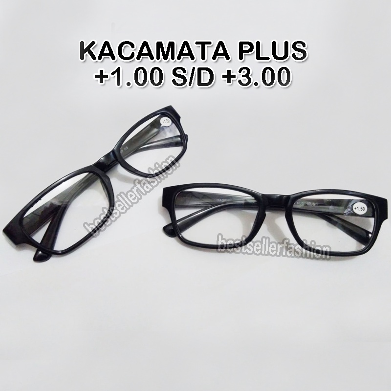 Kacamata baca trendy plus anti UV ukuran Plus (+) 0.50 s/d 4.00