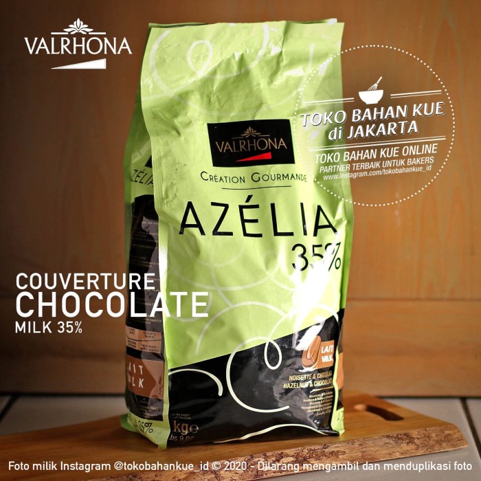 

Fchgtyani Valrhona Azelia 35% Milk Chocolate 3Kg Sak Couverture Cokelat Susu