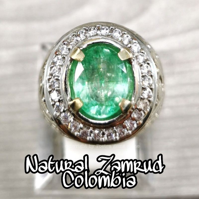 Batu Cincin Zamrud Colombia Natural Emerald Berly