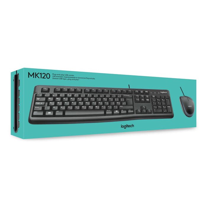 Paket Mouse Keyboard Logitech Mk120 (Keyboard Usb + Mouse Usb )