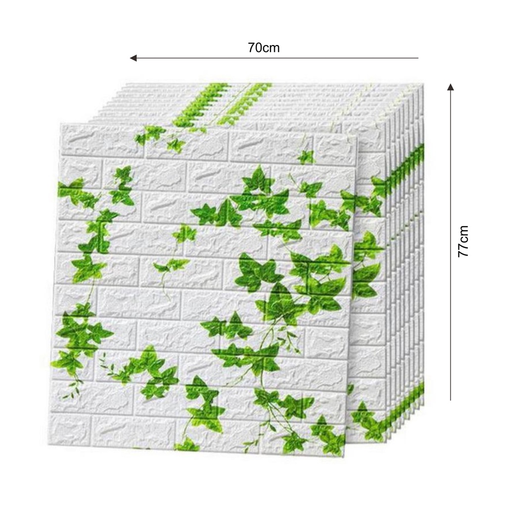 Wallpaper Dinding Foam 3D Motif Daun Merambat 70x77cm