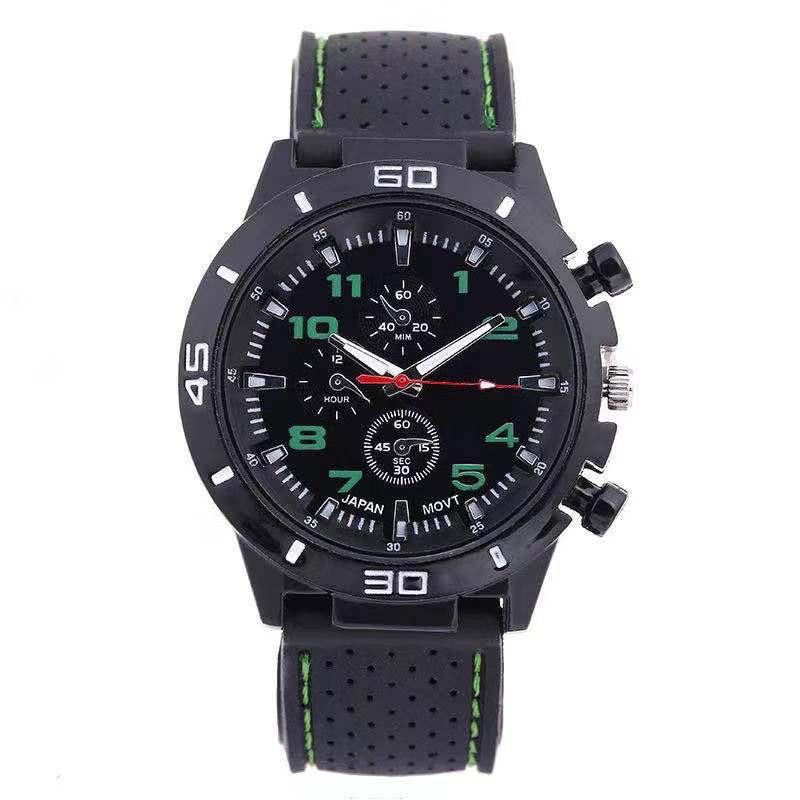Jam Tangan Pria GT Sport Chrono Grand Touring Korea Fashion Quartz Silikon Rubber Analog Watch GT002 / C2-HIJAU