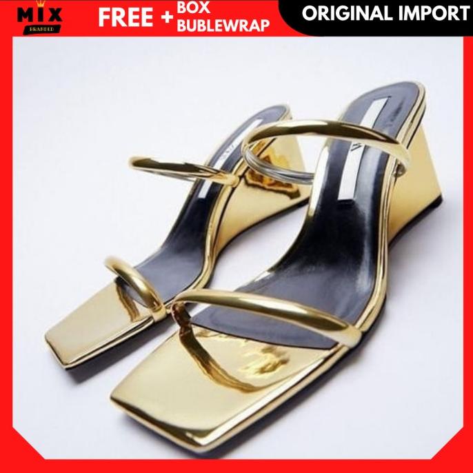 SANDAL ZARA WEDGES ORIGINAL BRANDED STORE WANITA TERBARU TB3689 TERHEBOH