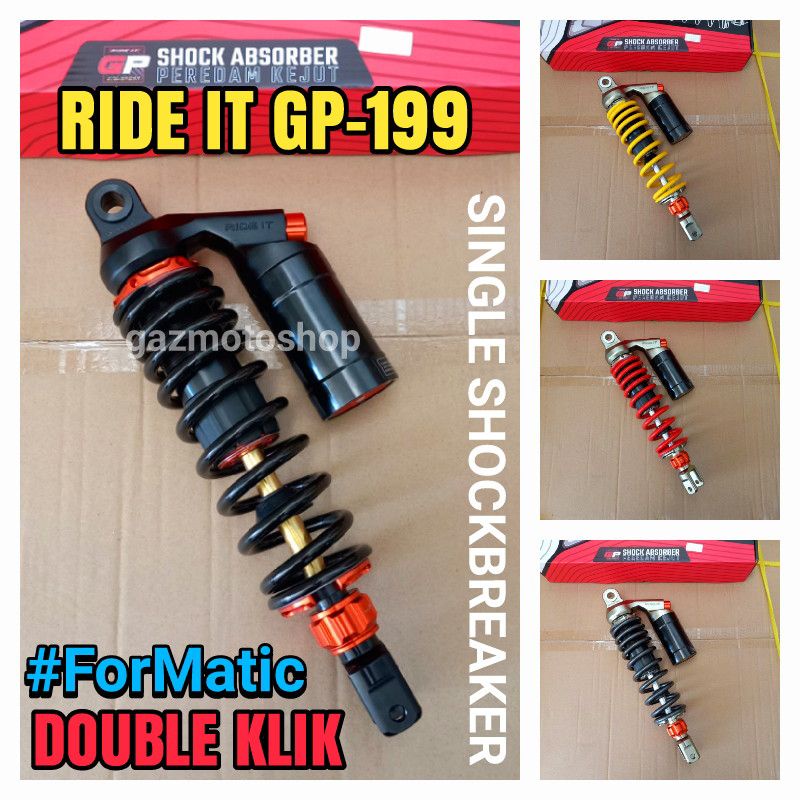 RIDE IT GP 199 MATIC 310 330 Double Klik Gold Series Shockbreaker Mio Beat Vario 125 150 Lexi Xride