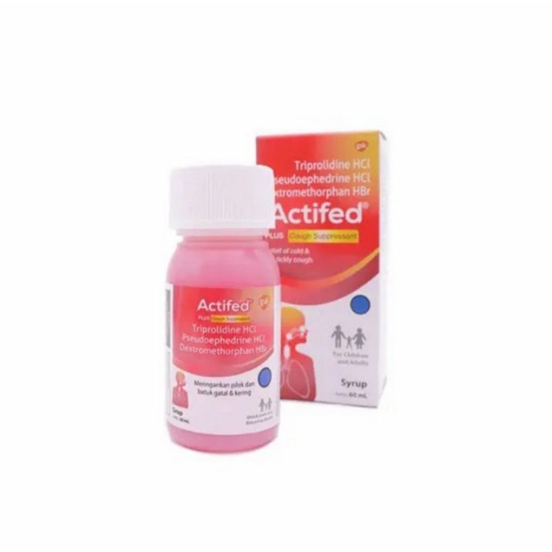 Actifed Syrup Batuk kering/ baturk tidak berdahak/ actifed merah 60ml