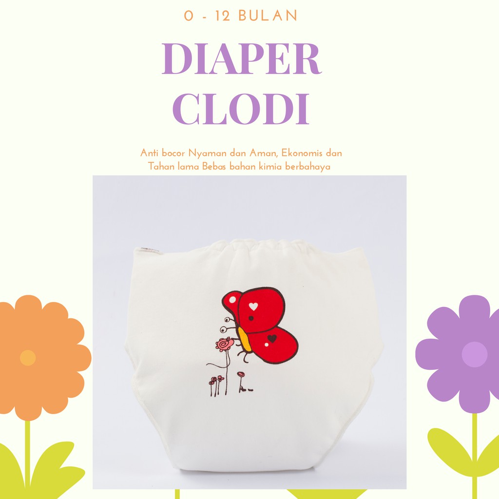 DIAPER VARIAN C CLODI POPOK KAIN DOUBLE TPU WATERPROOF BAHAN PREMIUM