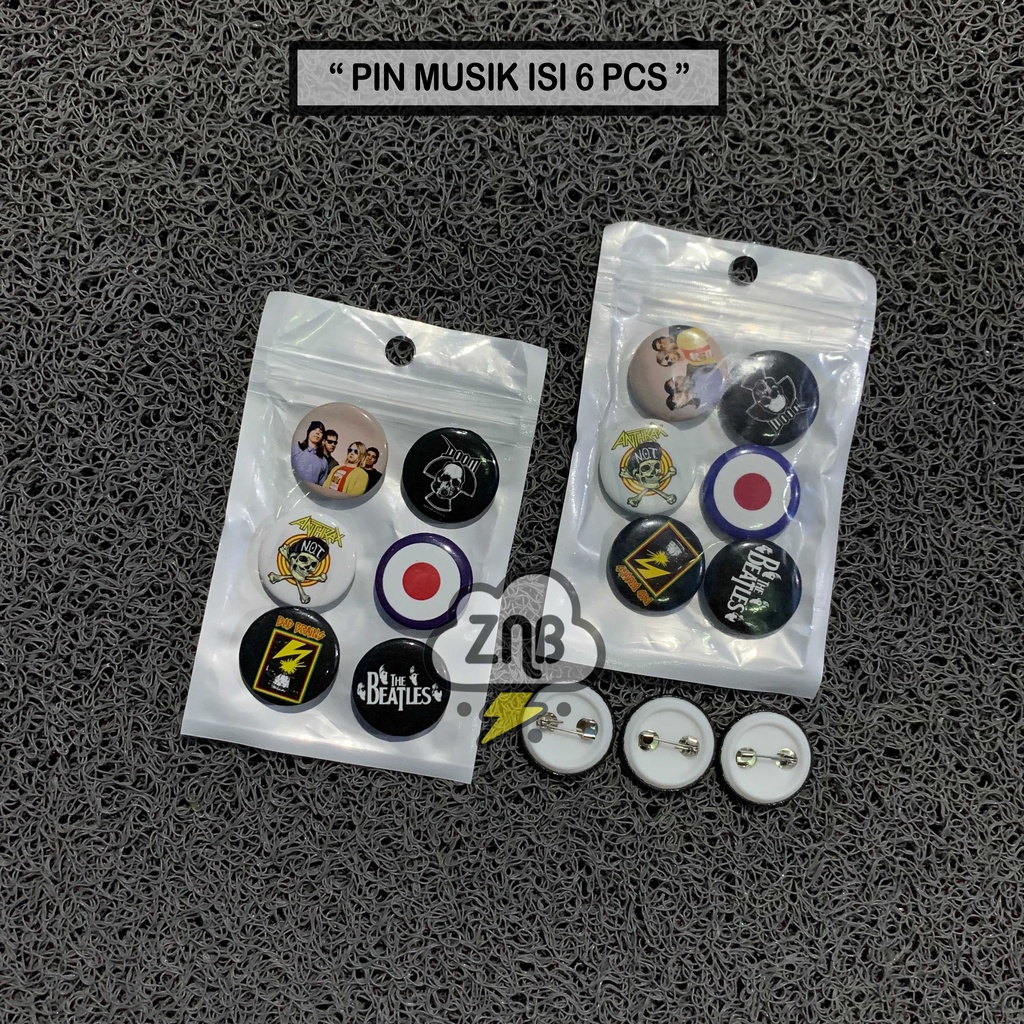 PIN NIRVANA PIN DOOM BROS THE BEATLES PIN BUTTON ISI 6 PCS BEST QUALITY