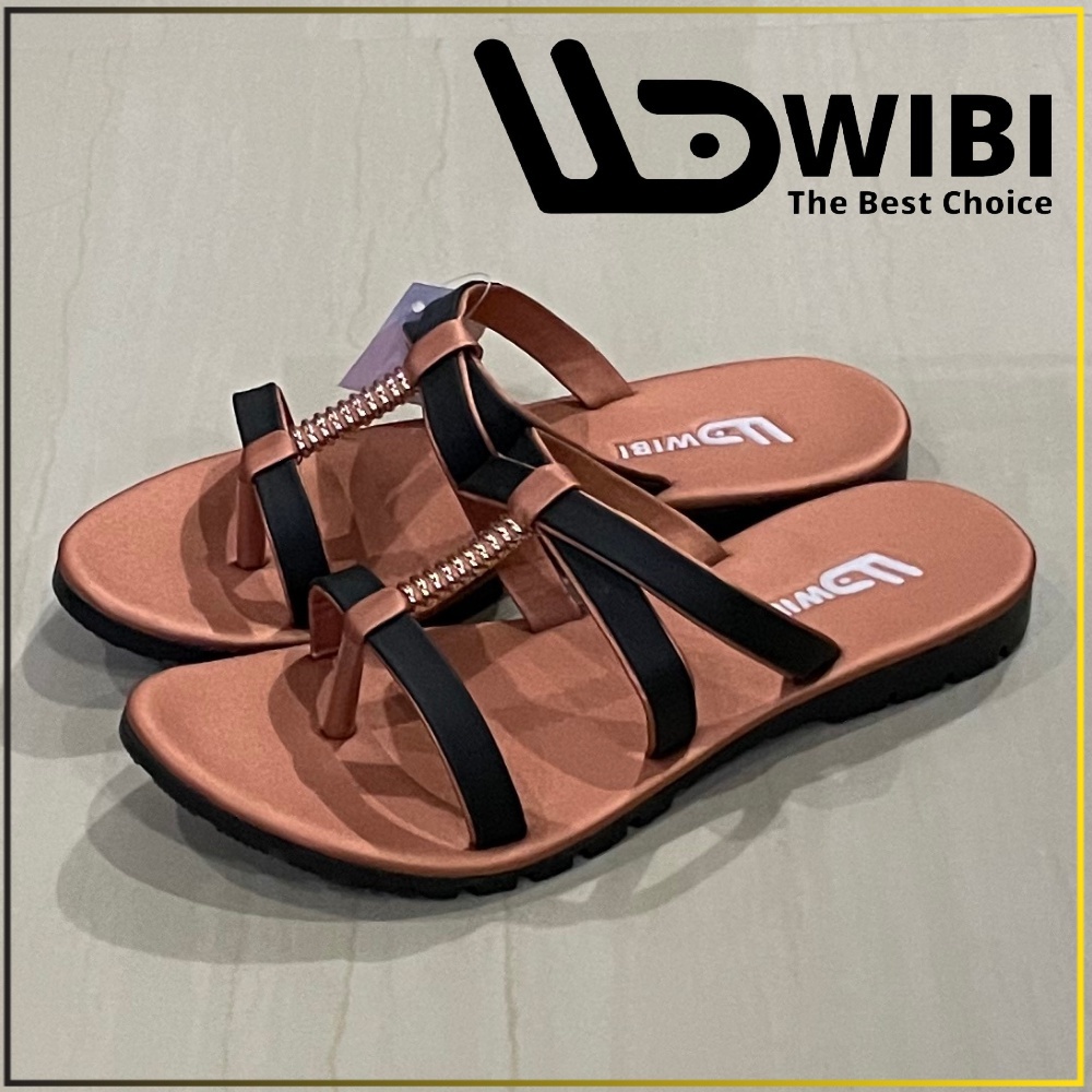 Sandal Wanita Cewek Asli Kulit Sintetis Kekinian Remaja Trendy Import Dewasa Original WIBI W02