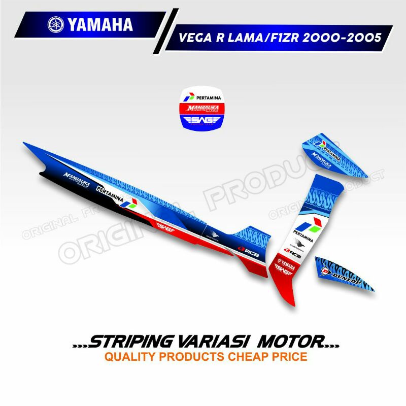 Striping variasi sticker stiker VEGA R LAMA/F1ZR 2000/2005 lis PERTAMINA MANDALIKA