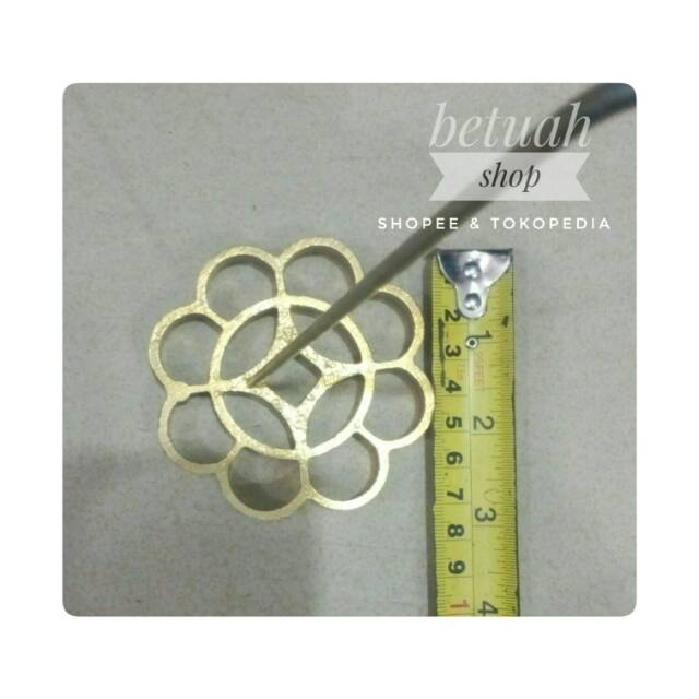 Cetakan kue kembang goyang kuningan asli jumbo