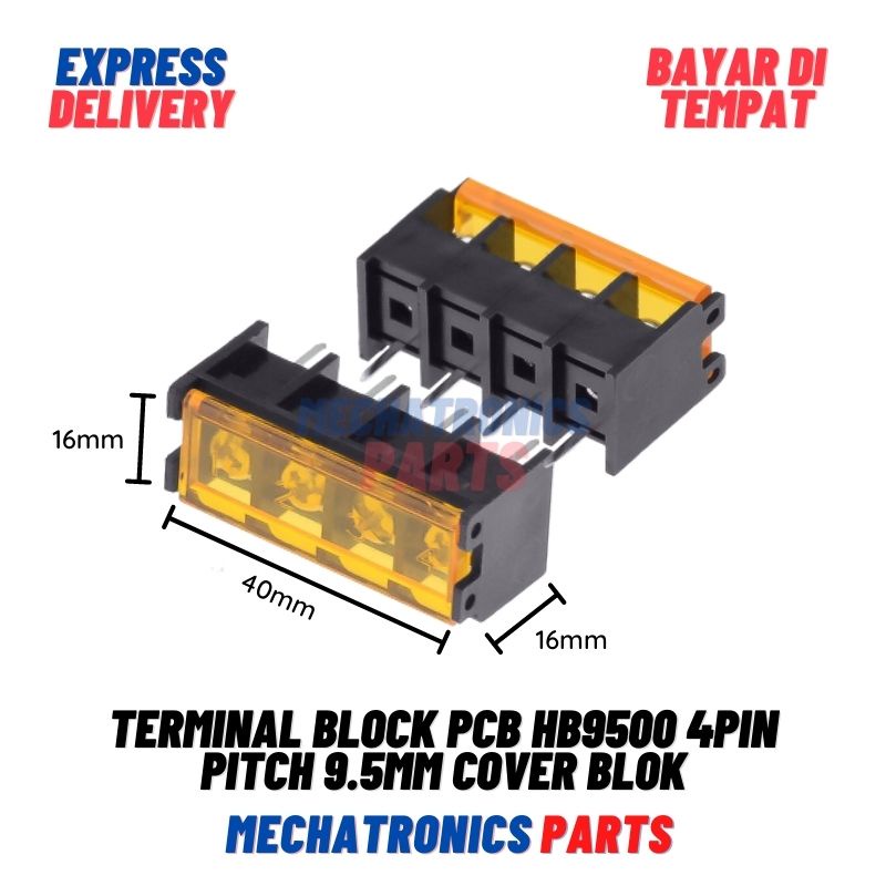 Terminal Block PCB HB9500 4PIN Pitch 9.5mm Cover Blok