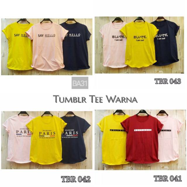 Kaos Tumblr Tee Warna / Kaos Murah Berkualitas / Part 3