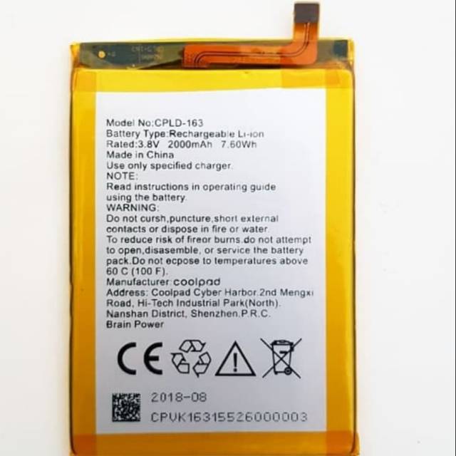 Baterai.Batere.Battery COOLPAD CLPD-163 soket/Roar Plus E570