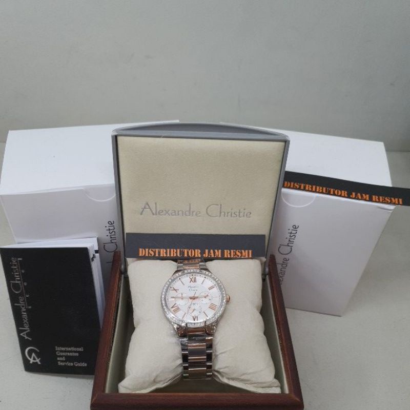 Jam Tangan Wanita Alexandre Christie AC2718BF AC 2718 BF AC2718 BF AC 2718BF Silver Rose Gold