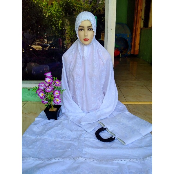 mukena katun Jepang terusan dewasa