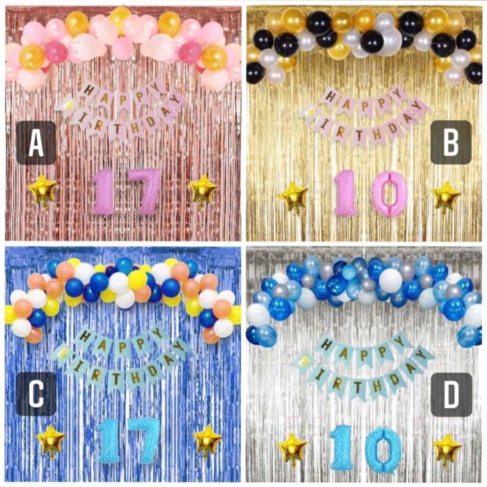 Paket Dekorasi Ulang Tahun Happy Birthday Background Backdrop Tirai
