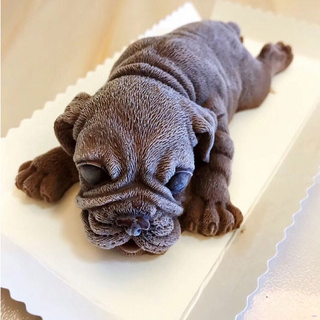 Cetakan Adonan Kue Mousse Desain Anjing 3d Bahan Silikon Untuk Dekorasi