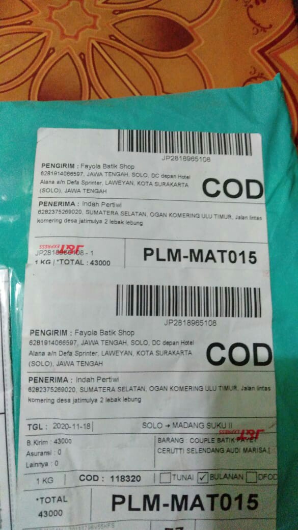 Couple Batik Modern 5 Warna Payet Cerutti Selendang Audi Marisa