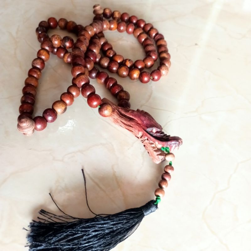 Tasbih Nagasari ukir kepala naga 10mm