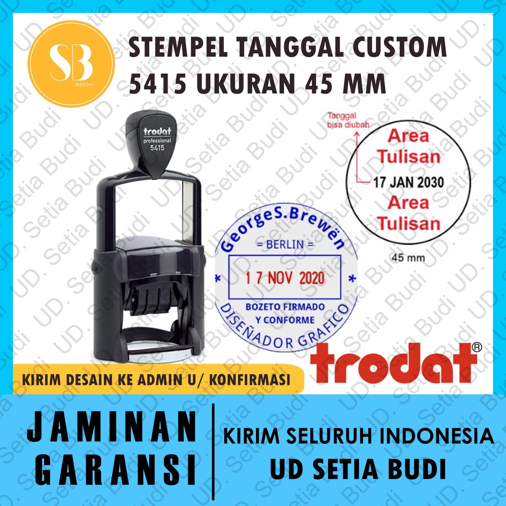 Stempel Trodat Custom 5415 ukuran ǿ 45 mm