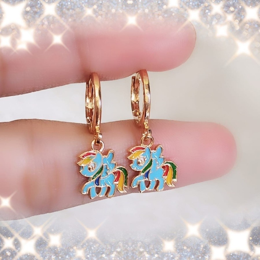 Anting xuping anting anak pony blue karakter lucu perhiasan anting anak lapis emas gold