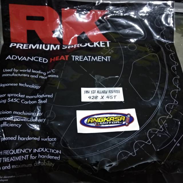 Gear belakang rk takasago racing 428-45,46,47T R15 v3,R15 Movistar
