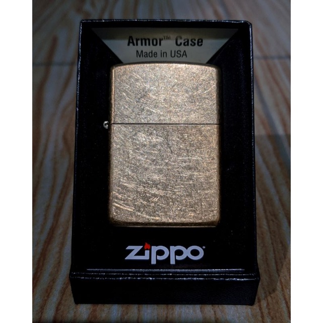 Zippo Armor Gold Brush Grass Insert Grass Original USA